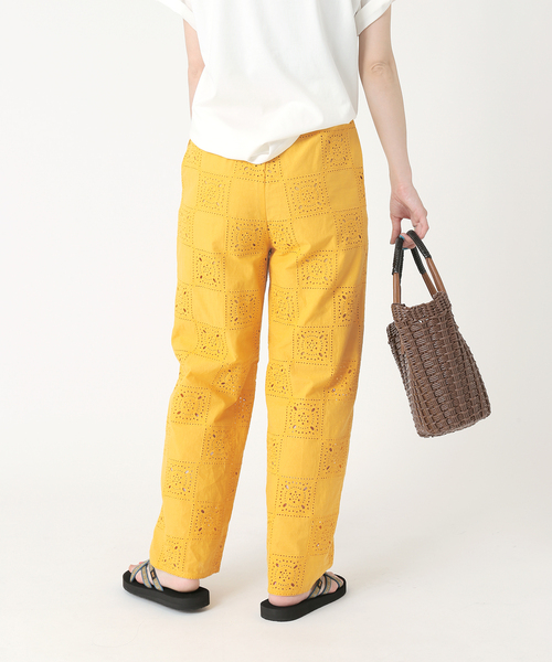 B.C STOCK（ベーセーストック）の「チェッカーパターンレースパンツ（スラックス・レディース・ホワイト/ブラック/イエロー・FREE）」の12枚目の写真