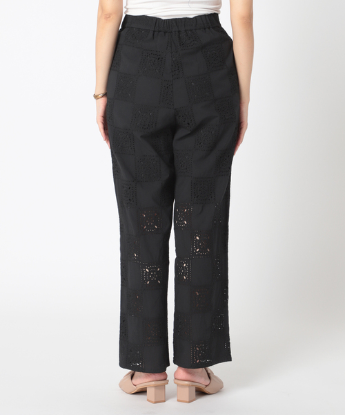 B.C STOCK（ベーセーストック）の「チェッカーパターンレースパンツ（スラックス・レディース・ホワイト/ブラック/イエロー・FREE）」の15枚目の写真