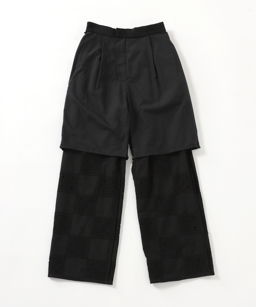 B.C STOCK（ベーセーストック）の「チェッカーパターンレースパンツ（スラックス・レディース・ホワイト/ブラック/イエロー・FREE）」の20枚目の写真