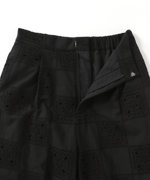 B.C STOCK（ベーセーストック）の「チェッカーパターンレースパンツ（スラックス・レディース・ホワイト/ブラック/イエロー・FREE）」の21枚目の写真