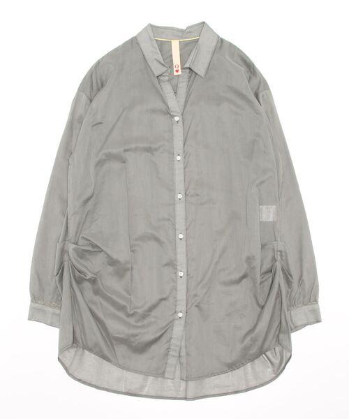 Q(キュー)の「コットンボイルスキッパーシャツ(シャツ/ブラウス・レディース・ベージュ/ネイビー/オリーブ/ピンク/マスタード・MEDIUM)」の9枚目の写真