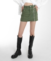 ユニークポケットキャロットミニスカート
