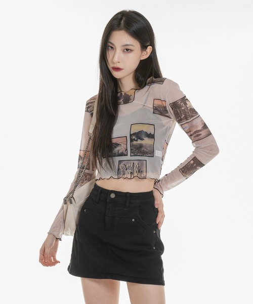 FOLLOWIN（フォロウィン）の「ユニークポケットキャロットミニスカート（デニムスカート・レディース・ライトブルー/ブラック/カーキ/ブルー・S/M）」の19枚目の写真