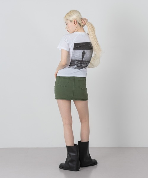 FOLLOWIN（フォロウィン）の「ユニークポケットキャロットミニスカート（デニムスカート・レディース・ライトブルー/ブラック/カーキ/ブルー・S/M）」の7枚目の写真