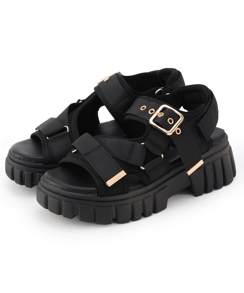 cs T&P（シーエスティーアンドピー）の「厚底スポサン（サンダル・レディース・ブラック/アイボリー・L/M/S）」の8枚目の写真