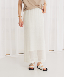 Rouge vif | メッシュシアースカート(スカート)