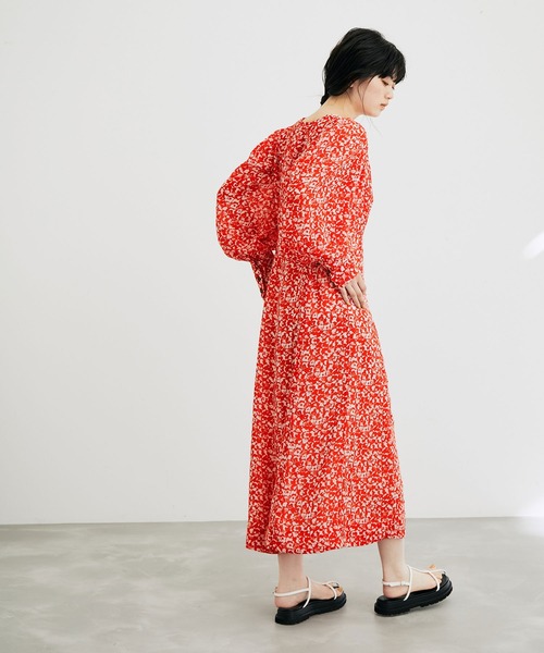 GANNI（ガニー）の「【GANNI】Printed Light Crepe OP（ワンピース・レディース・オレンジ・36）」の15枚目の写真