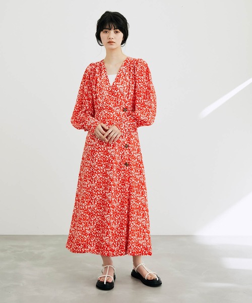 セール】【GANNI】Printed Light Crepe OP（ワンピース）｜GANNI
