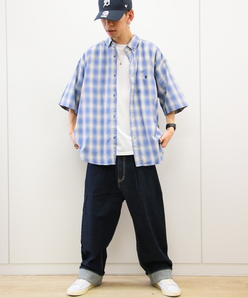 VENCEEXCHANGE（ヴァンスエクスチェンジ）の「オンブレチェック半袖シャツ（シャツ/ブラウス・メンズ・グリーン/ブルー/オレンジ・M/L）」の20枚目の写真