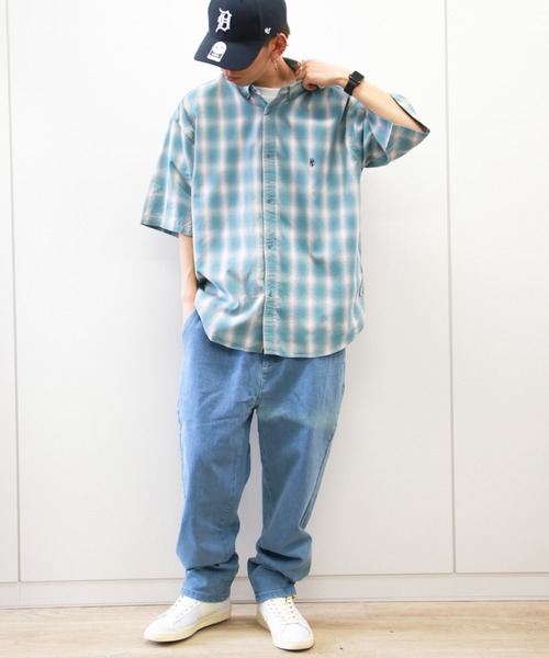 VENCEEXCHANGE（ヴァンスエクスチェンジ）の「オンブレチェック半袖シャツ（シャツ/ブラウス・メンズ・グリーン/ブルー/オレンジ・M/L）」の15枚目の写真