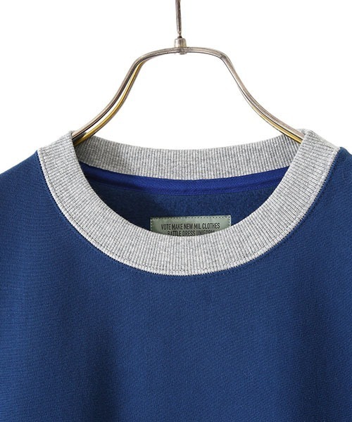 VOTE MAKE NEW CLOTHES（ボートメイクニュークローズ）の「VOTE MAKE NEW CLOTHES / ヴォート メイク ニュークローズ：P.E. VM CREW：21FW-0007[WAX]（スウェット・メンズ・ネイビー・L/M）」の7枚目の写真