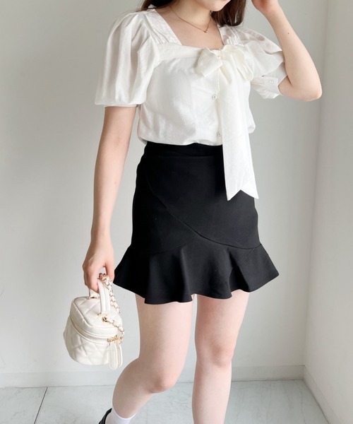 セール】裾切り替えコンパクトミニスカート(スカート)|Loueme セール】裾切り替えコンパクトミニスカート(スカート)|Loueme