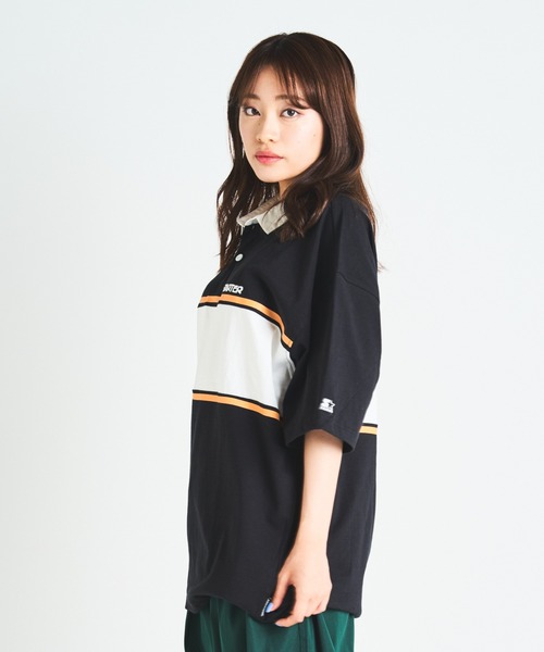 STARTER（スターター）の「JE-STARTER.ラガーポロシャツ（ポロシャツ・メンズ・ホワイト/ブラック/グリーン・M/L）」の3枚目の写真