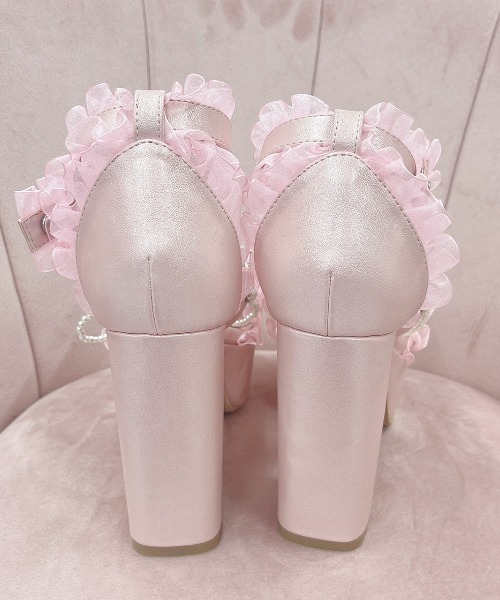 Swankiss(スワンキス)の「PG ribbon pearl sandal(サンダル・レディース・ブラック/ピンク/シルバー・MEDIUM/LARGE)」の12枚目の写真