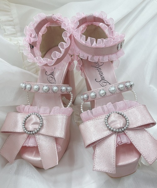 Swankiss(スワンキス)の「PG ribbon pearl sandal(サンダル・レディース・ブラック/ピンク/シルバー・MEDIUM/LARGE)」の20枚目の写真