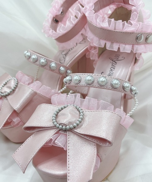 Swankiss(スワンキス)の「PG ribbon pearl sandal(サンダル・レディース・ブラック/ピンク/シルバー・MEDIUM/LARGE)」の21枚目の写真