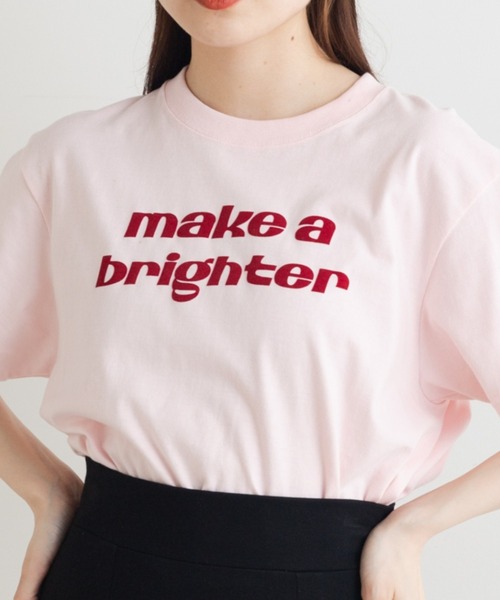 Kastane（カスタネ）の「make a brighter ロゴTee（Tシャツ/カットソー・レディース・ピンク/ライトグレー/ベージュ/オフホワイト・M）」の4枚目の写真