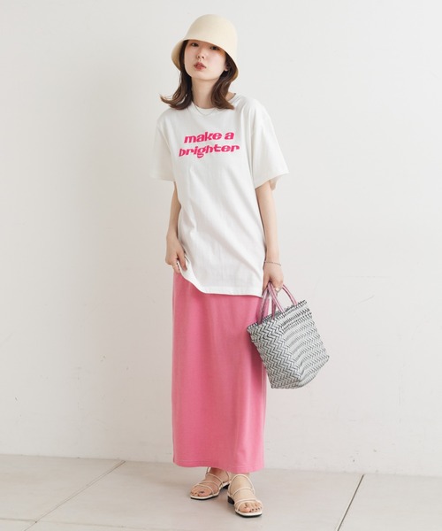 Kastane（カスタネ）の「make a brighter ロゴTee（Tシャツ/カットソー・レディース・ピンク/ライトグレー/ベージュ/オフホワイト・M）」の14枚目の写真