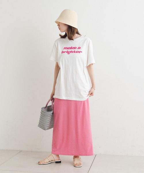 Kastane（カスタネ）の「make a brighter ロゴTee（Tシャツ/カットソー・レディース・ピンク/ライトグレー/ベージュ/オフホワイト・M）」の15枚目の写真