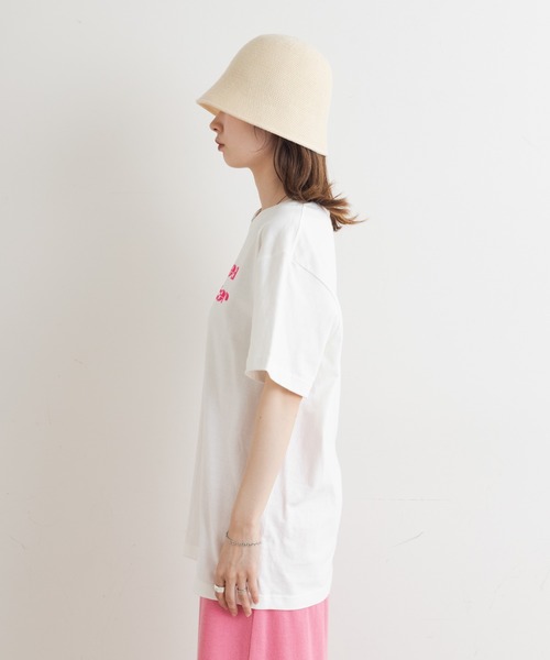 Kastane（カスタネ）の「make a brighter ロゴTee（Tシャツ/カットソー・レディース・ピンク/ライトグレー/ベージュ/オフホワイト・M）」の8枚目の写真