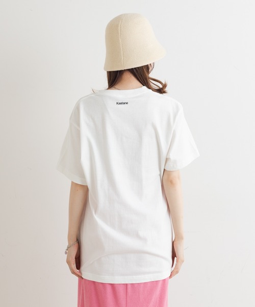 Kastane（カスタネ）の「make a brighter ロゴTee（Tシャツ/カットソー・レディース・ピンク/ライトグレー/ベージュ/オフホワイト・M）」の9枚目の写真