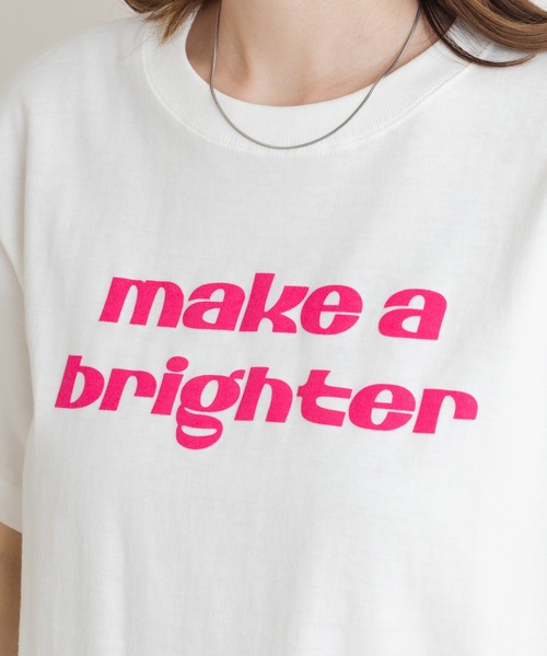 Kastane（カスタネ）の「make a brighter ロゴTee（Tシャツ/カットソー・レディース・ピンク/ライトグレー/ベージュ/オフホワイト・M）」の12枚目の写真