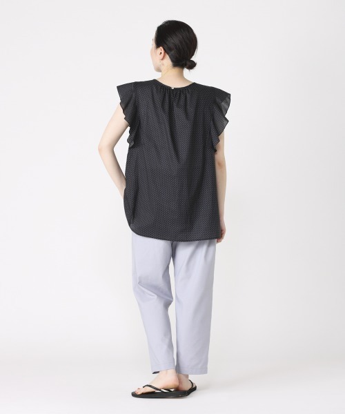 NIMES(ニーム)の「コットンリネンクロップド(その他パンツ・レディース・ブラック/オフホワイト/サックスブルー・1/0)」の8枚目の写真