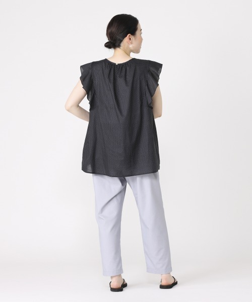 NIMES(ニーム)の「コットンリネンクロップド(その他パンツ・レディース・ブラック/オフホワイト/サックスブルー・1/0)」の9枚目の写真