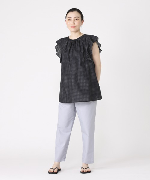 NIMES(ニーム)の「コットンリネンクロップド(その他パンツ・レディース・ブラック/オフホワイト/サックスブルー・1/0)」の10枚目の写真