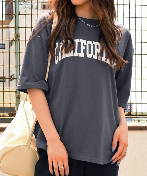 Felt-Maglietta（フェルトマリエッタ）の「カリフォルニアロゴプリントTシャツ（Tシャツ/カットソー・レディース・ネイビー/オフホワイト/チャコールグレー・FREE）」の3枚目の写真