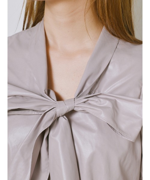 SNIDEL(スナイデル)の「ボウタイブラウス(シャツ/ブラウス・レディース・ホワイト/チェック/ベージュ・FREE)」の7枚目の写真