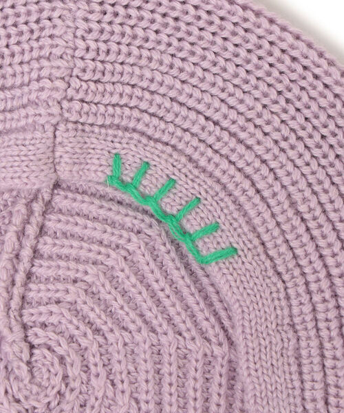 Ray BEAMS(レイビームス)の「Ray BEAMS / ニット ステッチ ベレー帽(ハンチング/ベレー帽・レディース・オフホワイト/ブラック/パープル・ONE SIZE)」の17枚目の写真