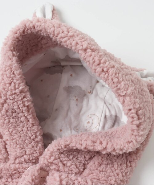 apres les cours（アプレレクール）の「アニマルボアベビーマント（おくるみ・キッズ・ピンク/アイボリー・90/80）」の9枚目の写真