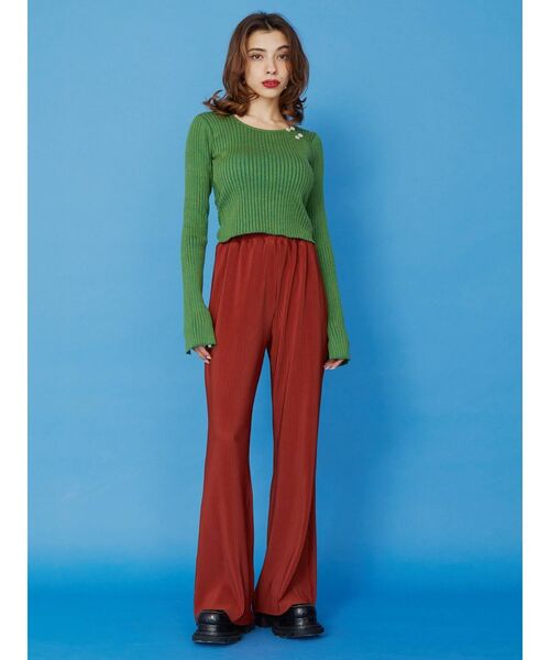 EVRIS（エヴリス）の「フロックボタンタイトニットトップス（ニット/セーター・レディース・ホワイト/ブラック/グリーン・FREE）」の7枚目の写真