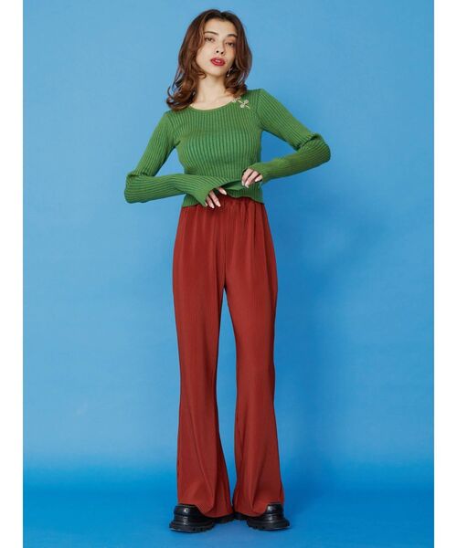 EVRIS（エヴリス）の「フロックボタンタイトニットトップス（ニット/セーター・レディース・ホワイト/ブラック/グリーン・FREE）」の8枚目の写真