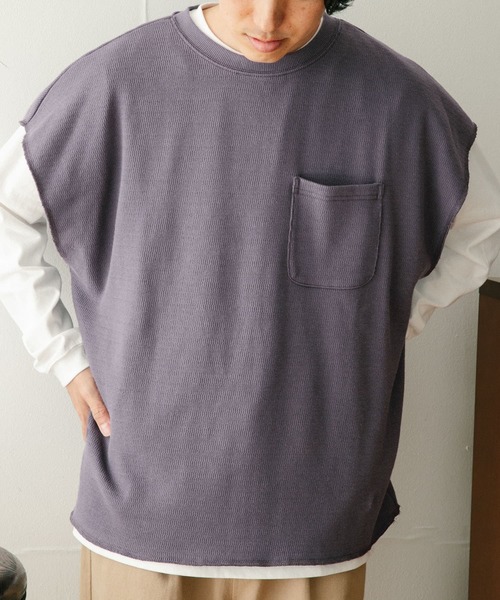ITEMS URBANRESEARCH(アイテムズ アーバンリサーチ)の「ハニカムワッフルベスト アンサンブル(ベスト・メンズ・グレー/ベージュ/ネイビー・LARGE/MEDIUM)」の13枚目の写真