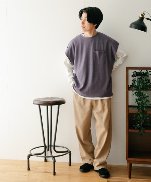 ITEMS URBANRESEARCH(アイテムズ アーバンリサーチ)の「ハニカムワッフルベスト アンサンブル(ベスト・メンズ・グレー/ベージュ/ネイビー・LARGE/MEDIUM)」の15枚目の写真