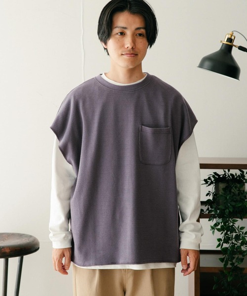 ITEMS URBANRESEARCH(アイテムズ アーバンリサーチ)の「ハニカムワッフルベスト アンサンブル(ベスト・メンズ・グレー/ベージュ/ネイビー・LARGE/MEDIUM)」の16枚目の写真
