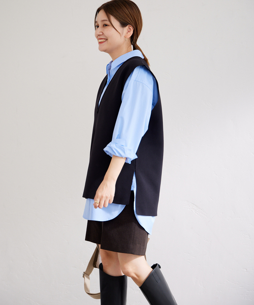 JOURNAL STANDARD(ジャーナルスタンダード)の「RENUミラノリブ ベスト(ベスト・レディース・ブラック/アイボリー・FREE)」の7枚目の写真