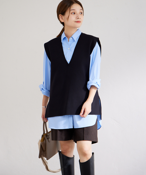 JOURNAL STANDARD(ジャーナルスタンダード)の「RENUミラノリブ ベスト(ベスト・レディース・ブラック/アイボリー・FREE)」の17枚目の写真