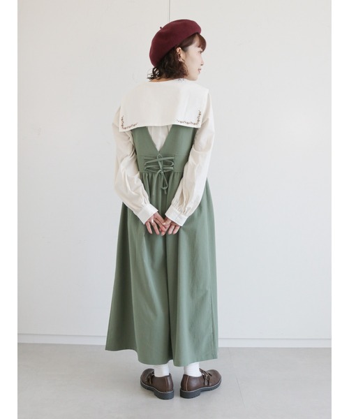 ehka sopo(エヘカソポ)の「バイカラー刺繍ブラウス(シャツ/ブラウス・レディース・ブラック/グリーン/キナリ・フリ-)」の20枚目の写真