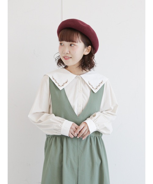ehka sopo(エヘカソポ)の「バイカラー刺繍ブラウス(シャツ/ブラウス・レディース・ブラック/グリーン/キナリ・フリ-)」の21枚目の写真