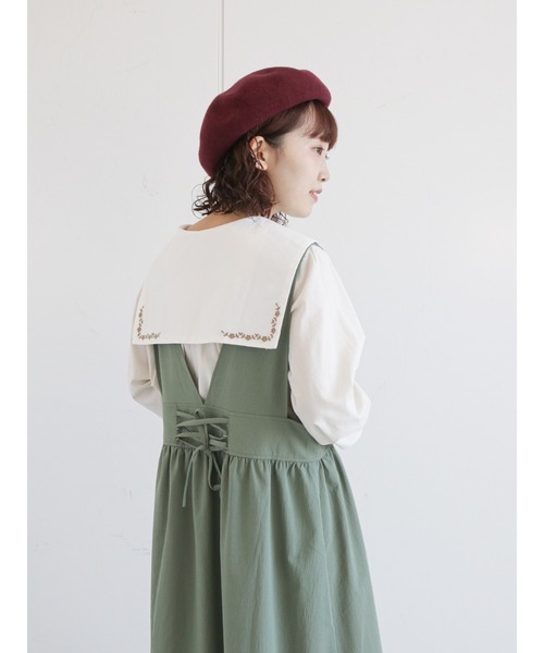 ehka sopo(エヘカソポ)の「バイカラー刺繍ブラウス(シャツ/ブラウス・レディース・ブラック/グリーン/キナリ・フリ-)」の22枚目の写真