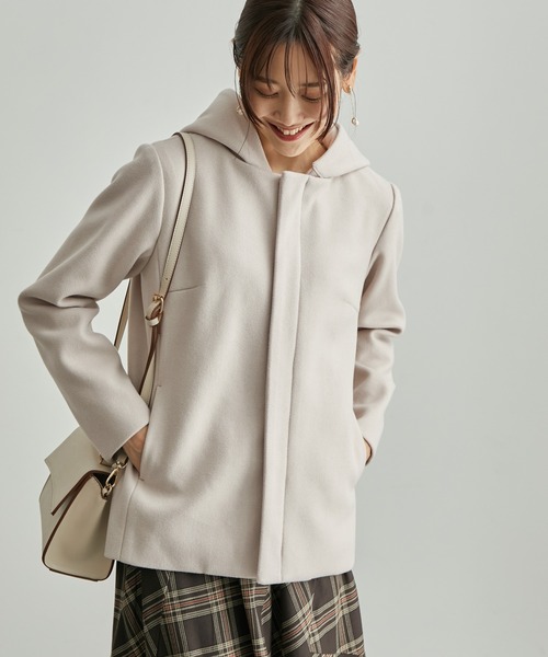 ROPE' PICNIC（ロペピクニック）の「テックメルトンフード取り外しコート（その他アウター・レディース・ネイビー/ベージュ系その他・40/38）」の2枚目の写真