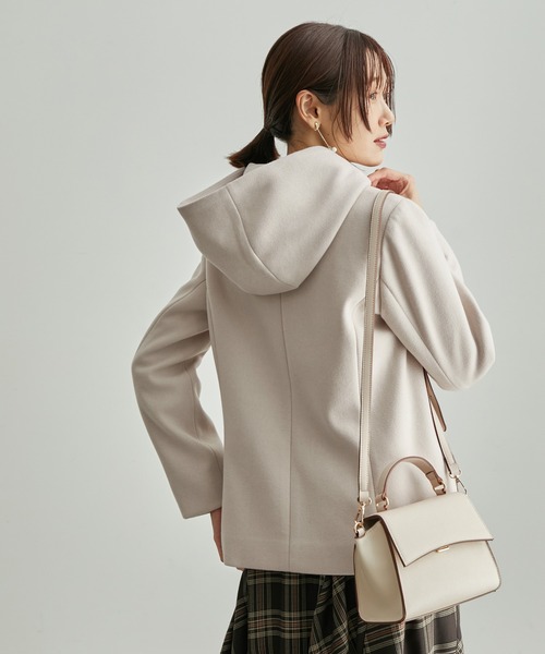 ROPE' PICNIC（ロペピクニック）の「テックメルトンフード取り外しコート（その他アウター・レディース・ネイビー/ベージュ系その他・40/38）」の11枚目の写真