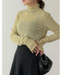 [新色追加]ハイネック指穴シアートップス