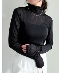 [新色追加]ハイネック指穴シアートップス