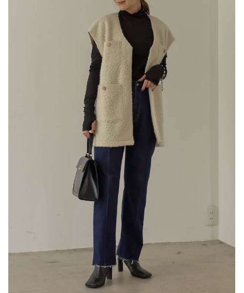 ハイネック指穴プルオーバー