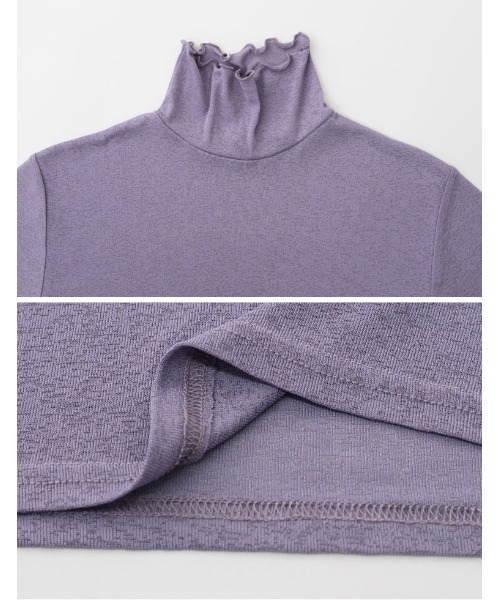ハイネック指穴プルオーバー