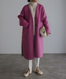 45rpm ボンボン　フリンジ　ウール　コート　ピンク　サイズ0 69207858b_26_d_215.jpg